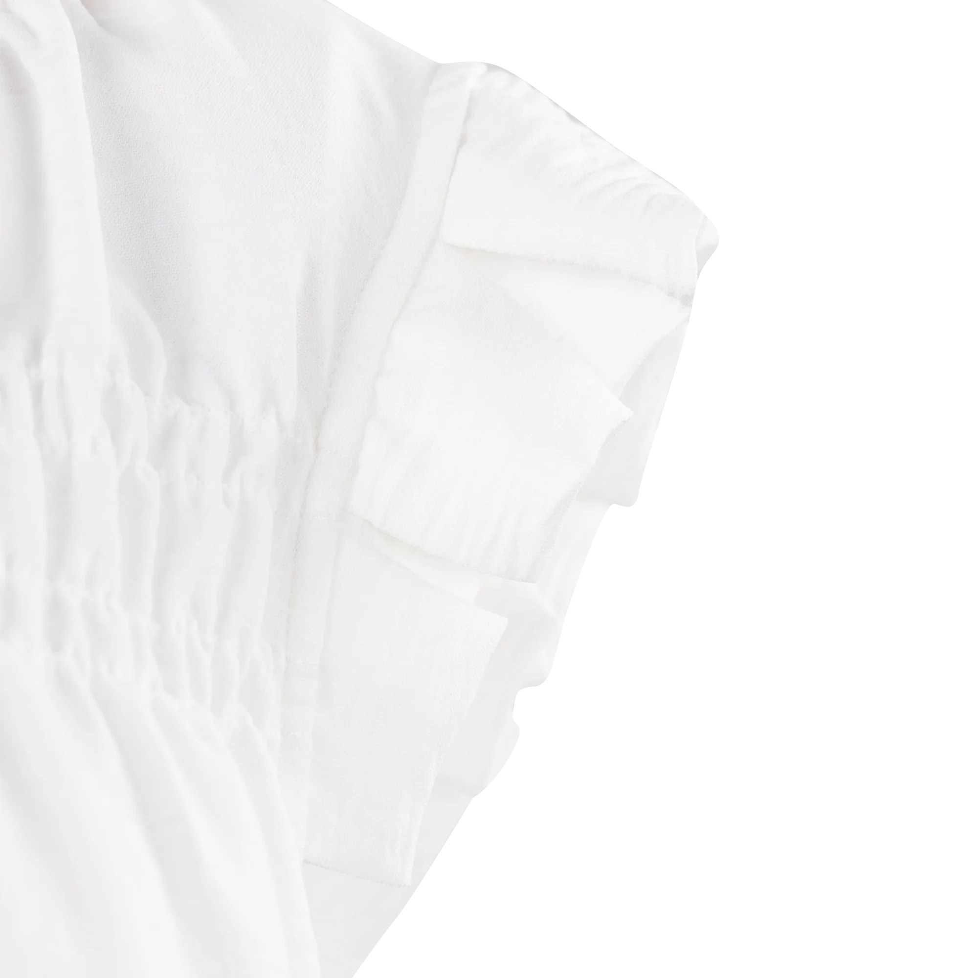 Staccato Ruffle Neck Pleated Sleeve Top - White - Image 3