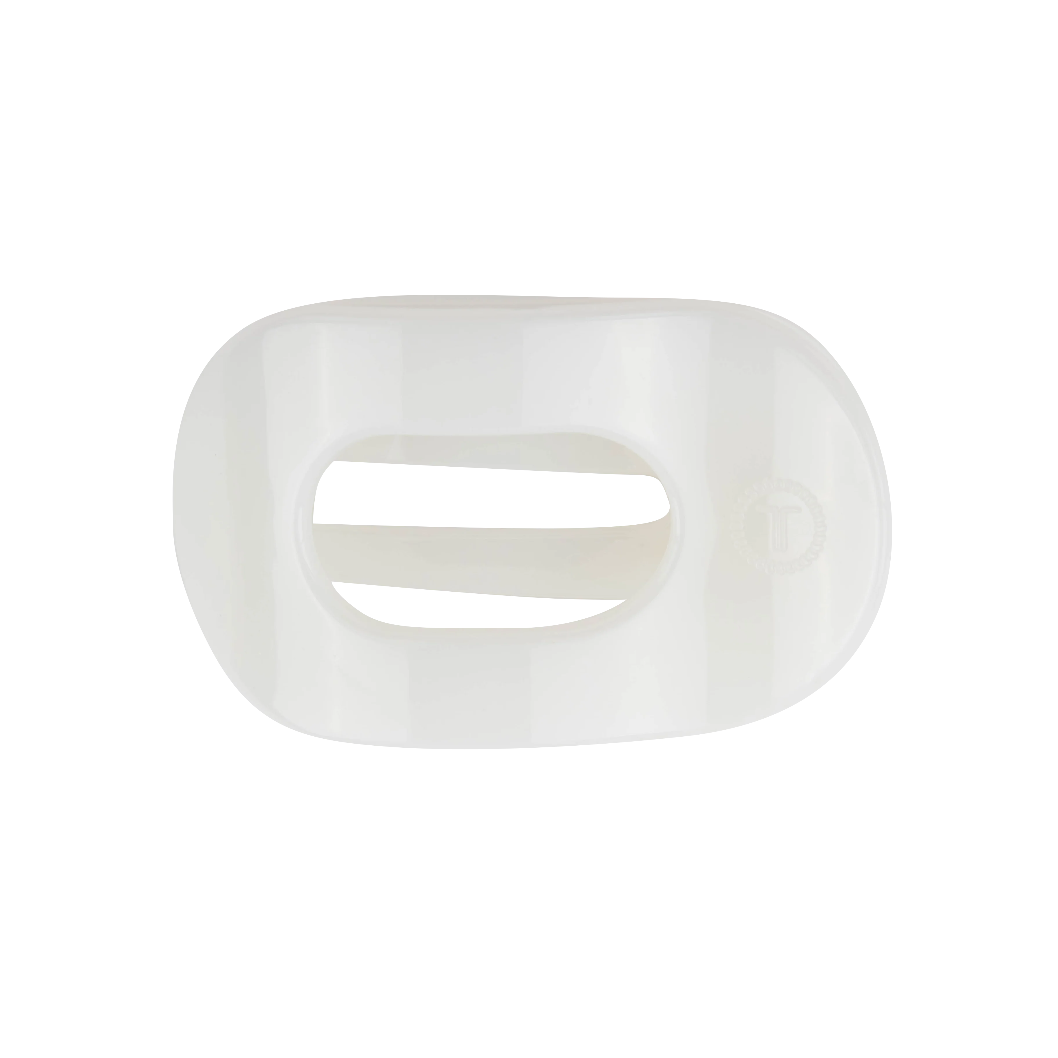 Teleties Small Flat Round Hair Clip - White
