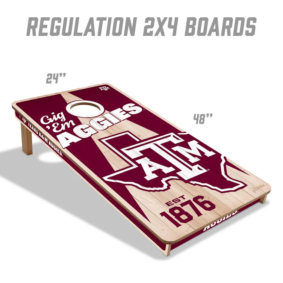 Texas A&M 2' x 4' All-Wood Cornhole - Image 4