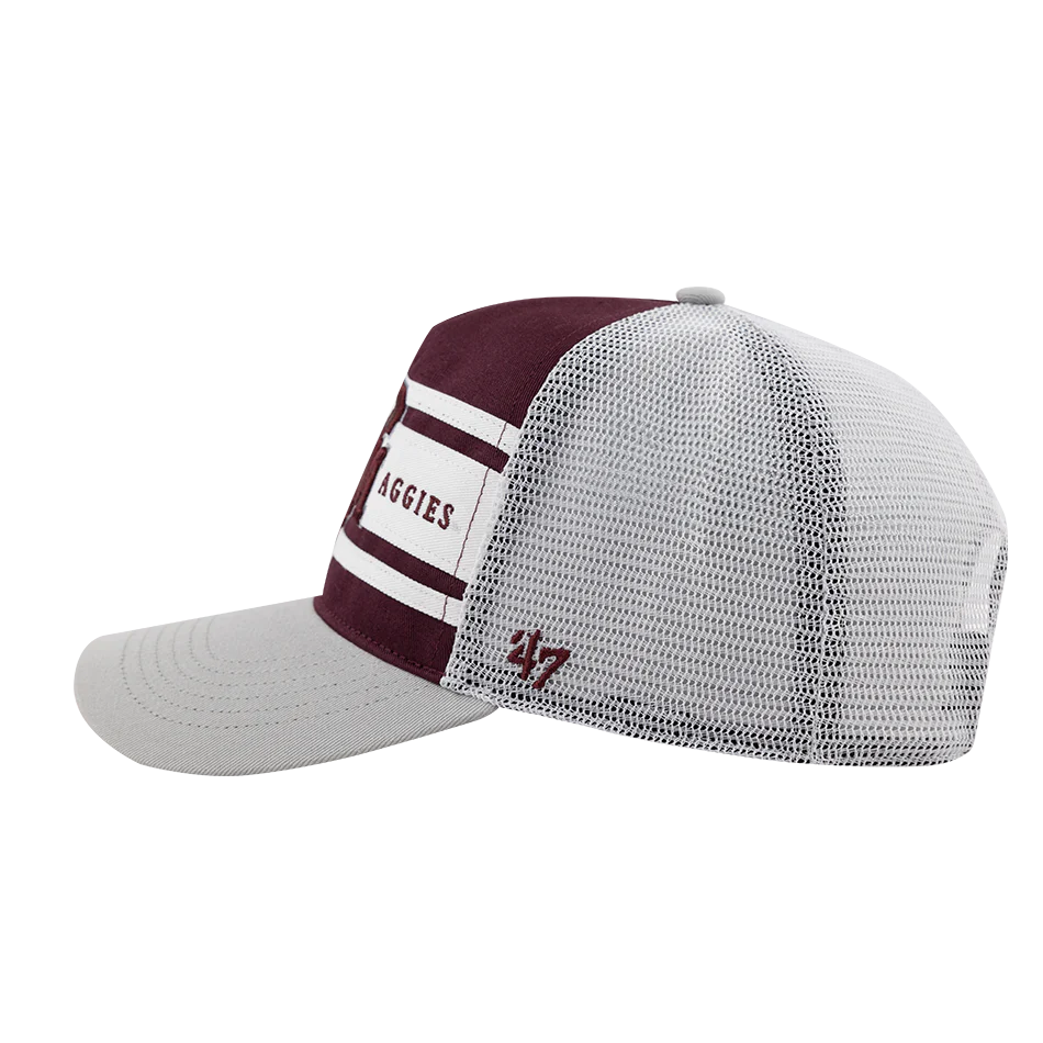 Texas A&M '47 Brand 5 Panel Super Stripe Mesh Cap - Gray - Image 3