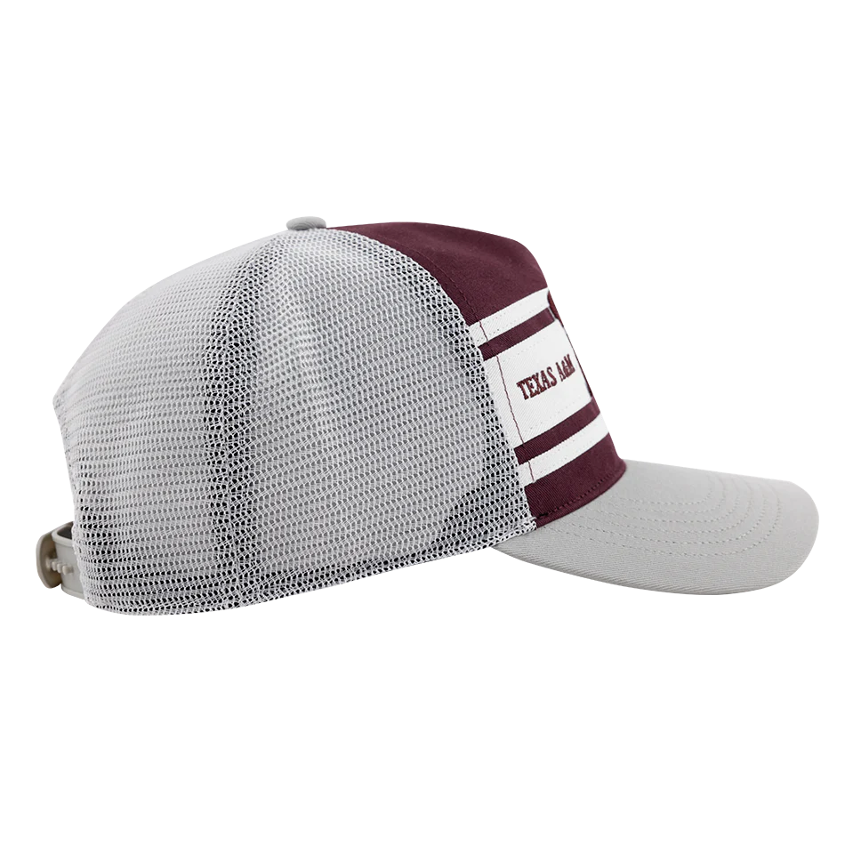 Texas A&M '47 Brand 5 Panel Super Stripe Mesh Cap - Gray - Image 4