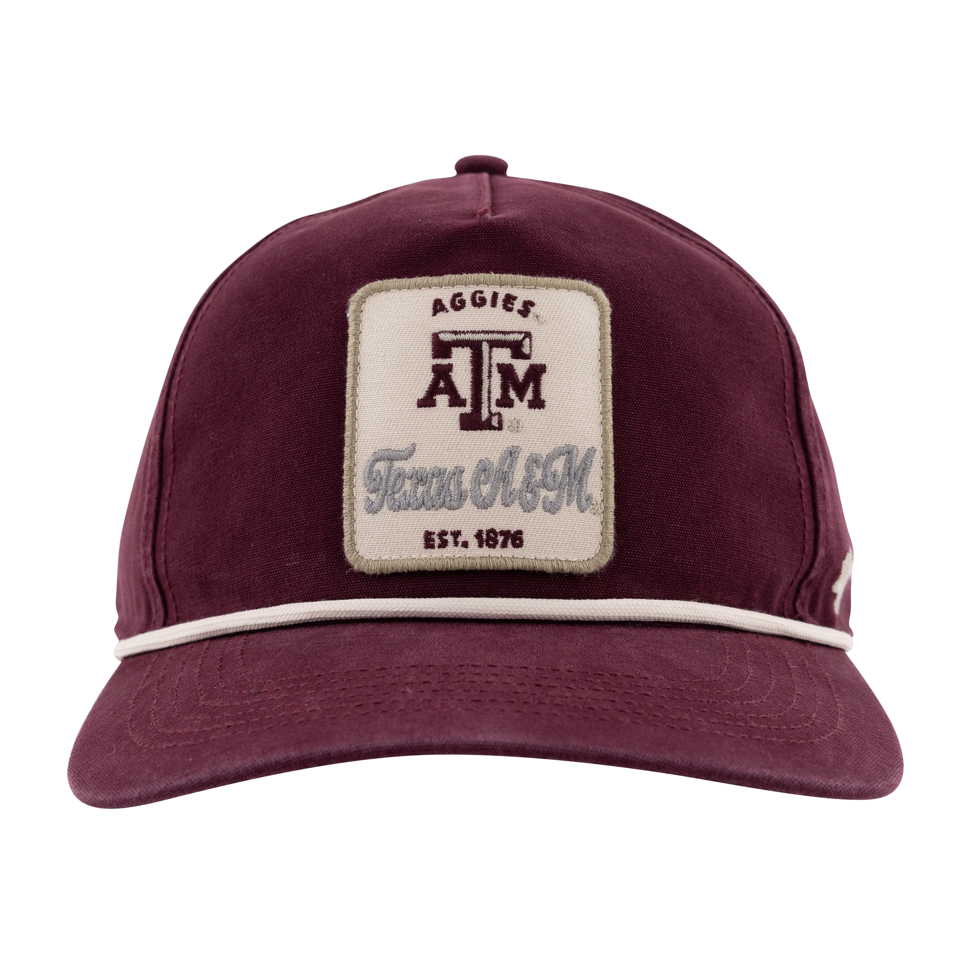 Texas A&M '47 Brand 5 Panel Unstructured Pitstop Patch Rope Cap - Maroon