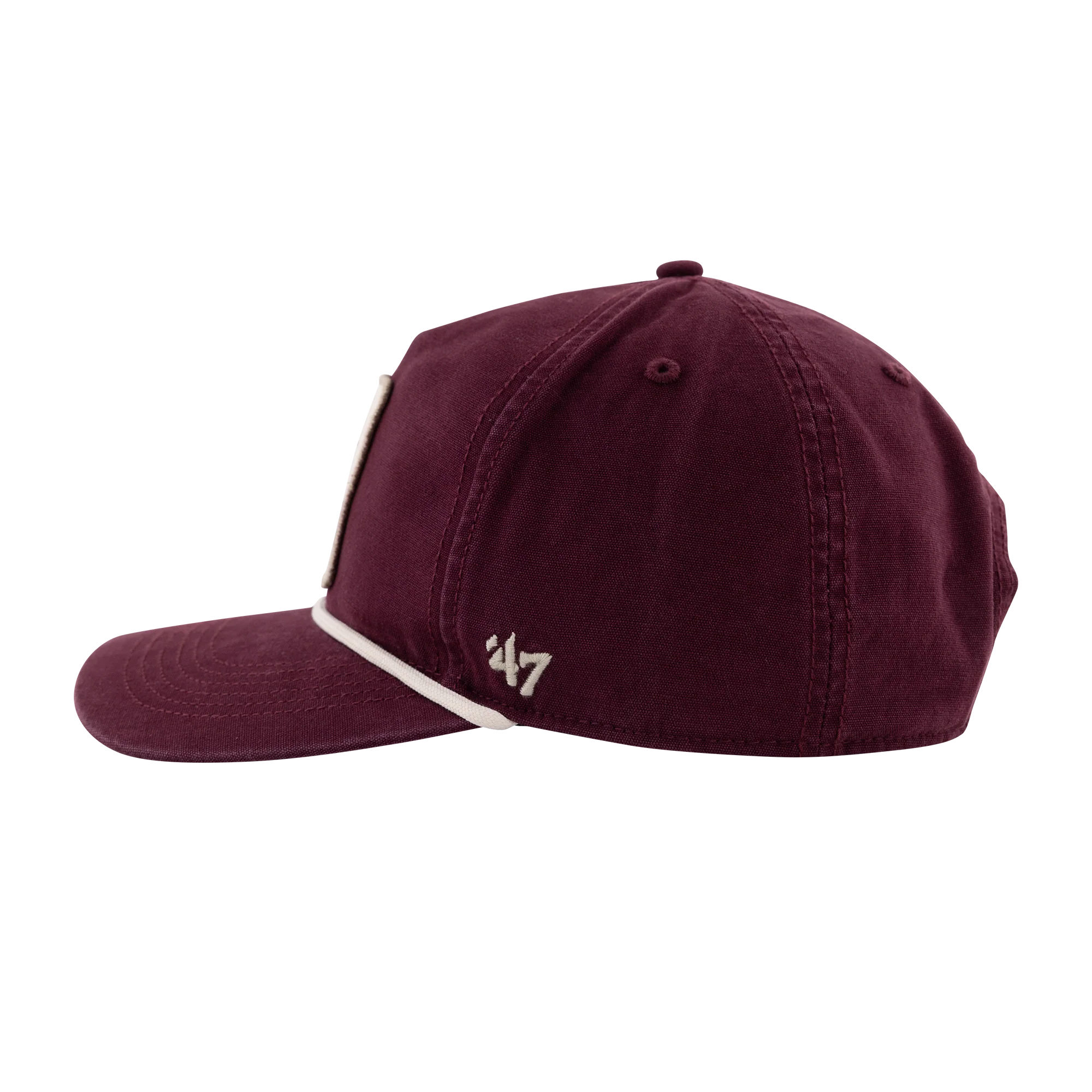 Texas A&M '47 Brand 5 Panel Unstructured Pitstop Patch Rope Cap - Maroon - Image 3
