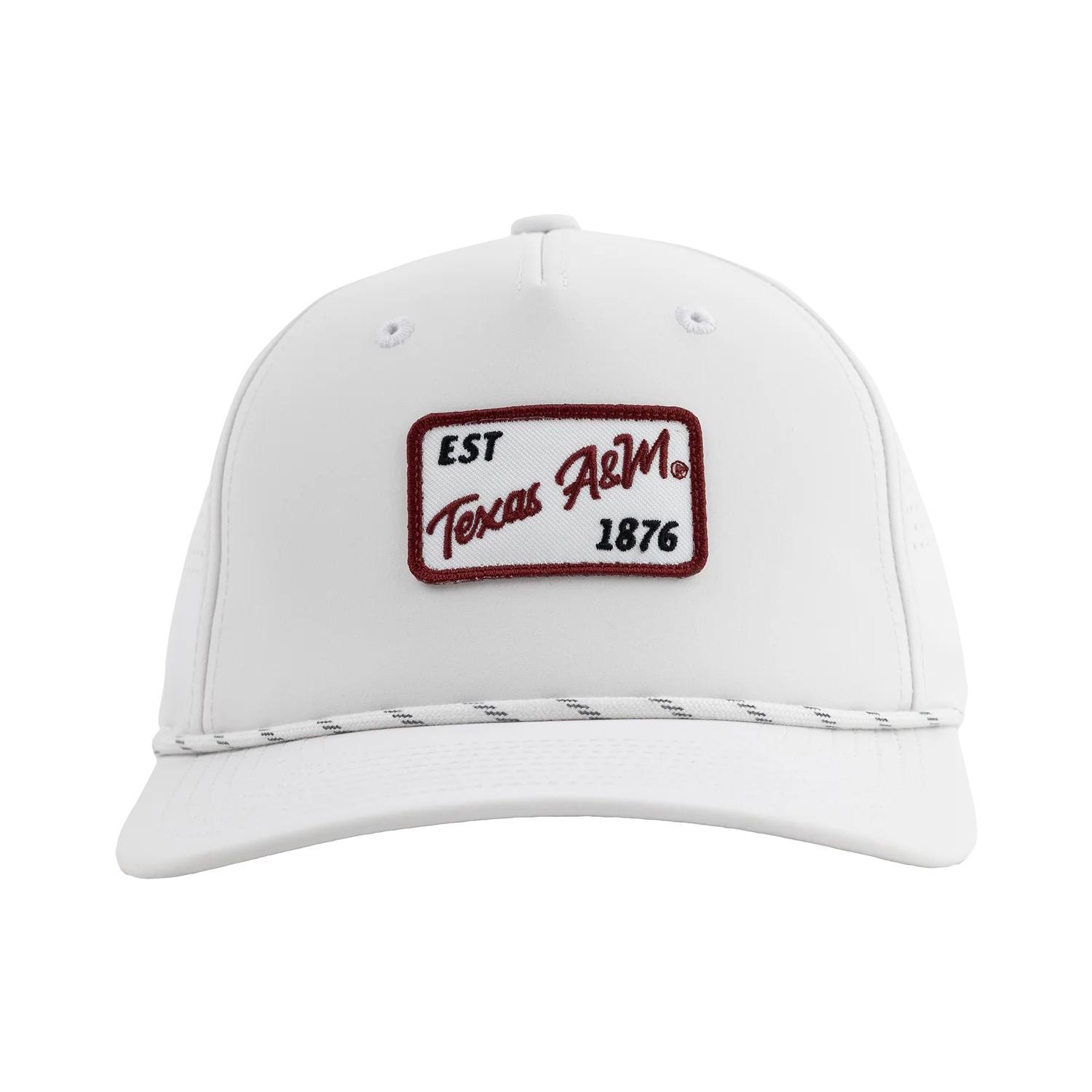 Texas A&M 5 Panel Structured Rope Dyno Patch Cap - White - Image 2