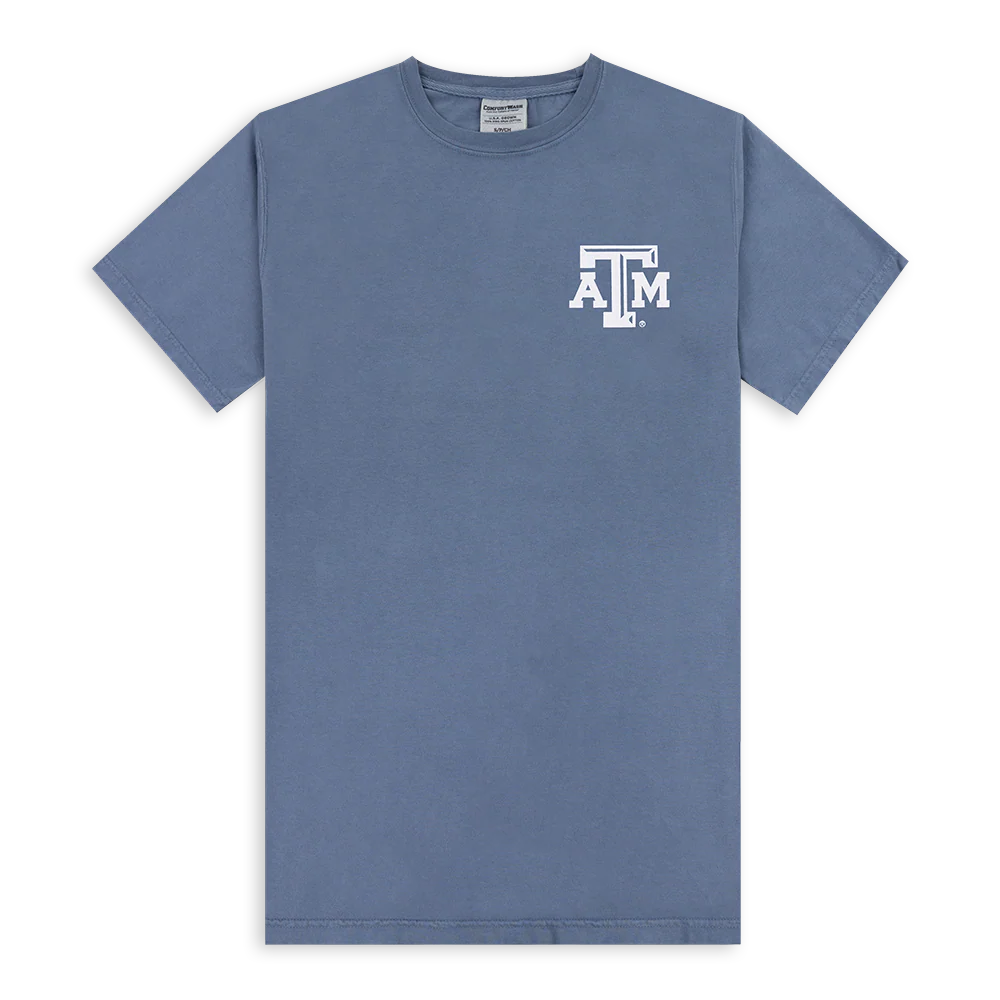 Texas A&M Academic Building Watercolor T-Shirt - Blue - Image 2