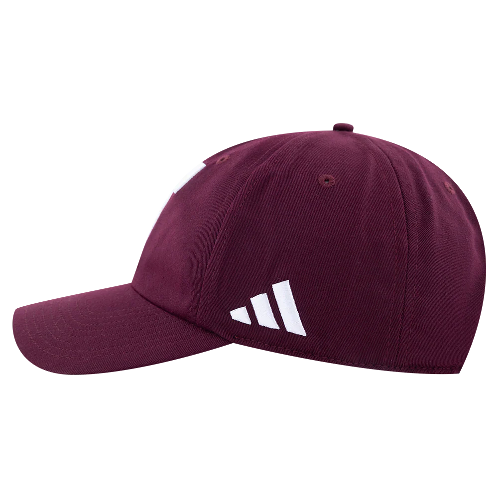 Texas A&M Adidas 6 Panel Unstructured Block T Baseball Cap - Maroon - Image 3