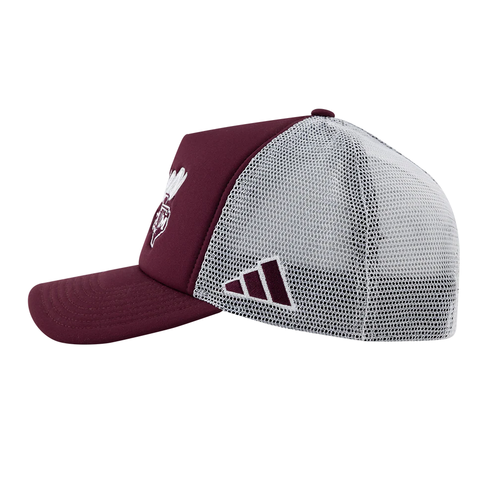 Texas A&M Adidas Aggies Script Lonestar Foam Trucker Hat - Image 3