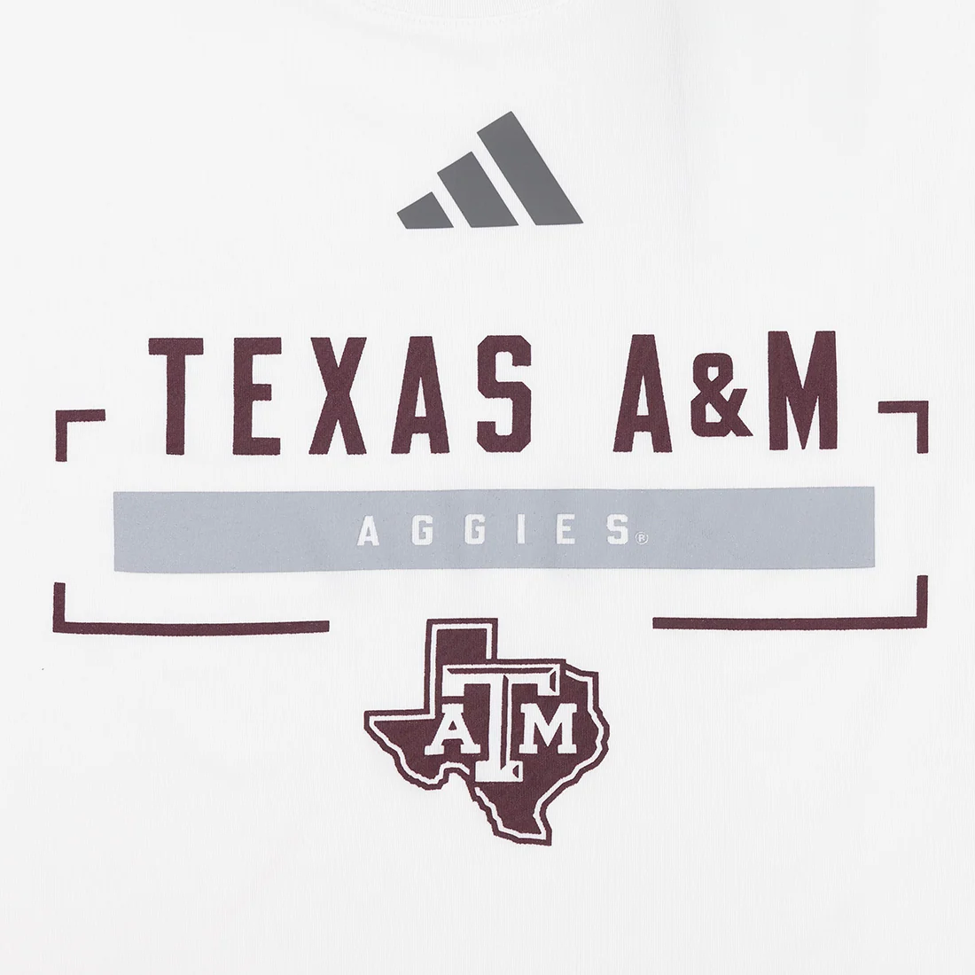 Texas A&M Adidas Athletic T-Shirt - White - Image 3
