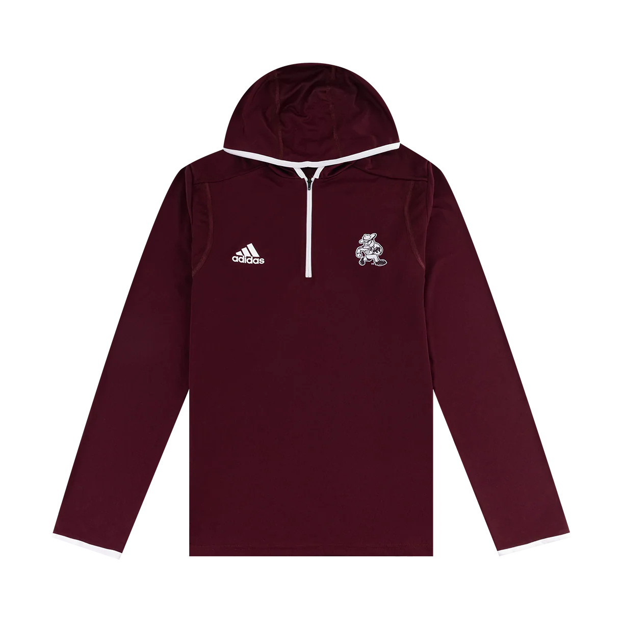 Texas A&M Adidas Ol' Sarge Football Maroon Quarter Zip Hoodie