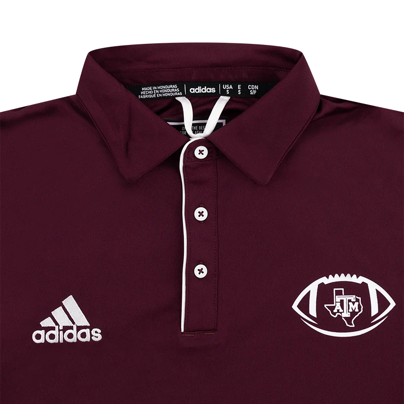 Texas A&M Adidas Football Strategy Polo - Image 2