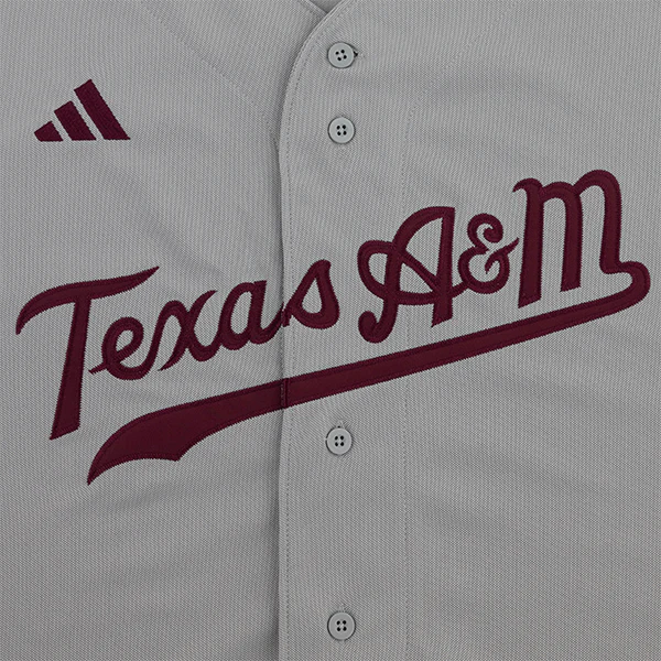 Texas A&M Adidas Gray Baseball Jersey - Image 4
