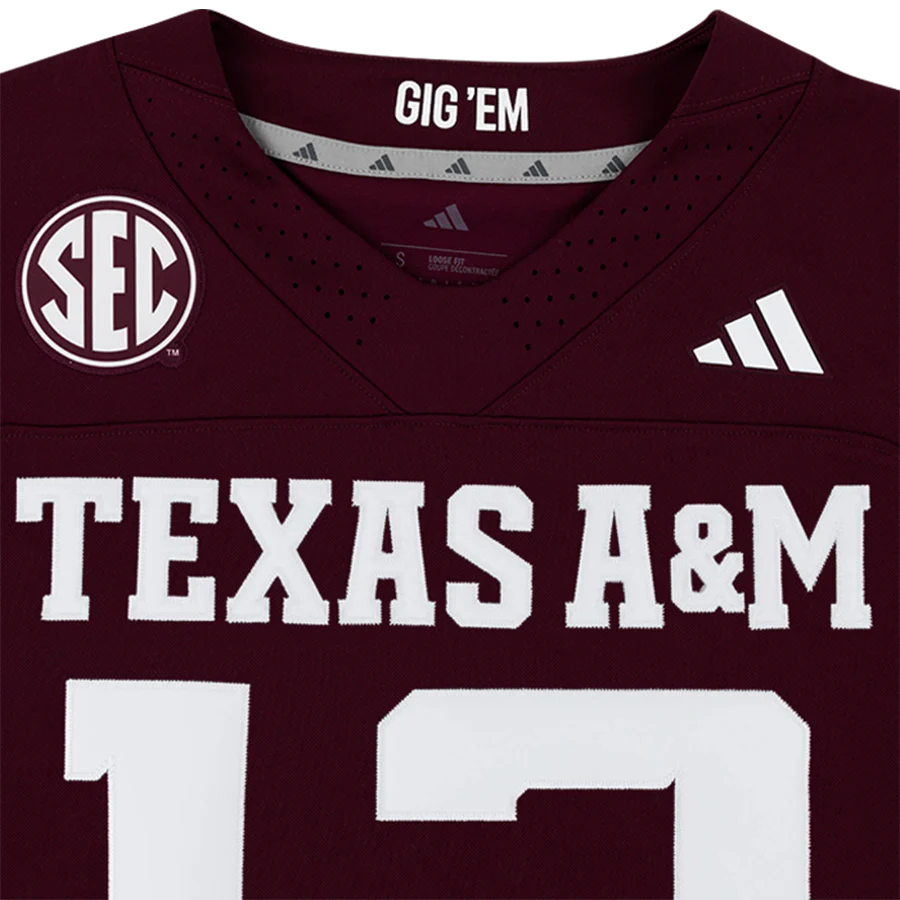 Texas A&M Adidas Premier Football Jersey - Maroon - Image 3