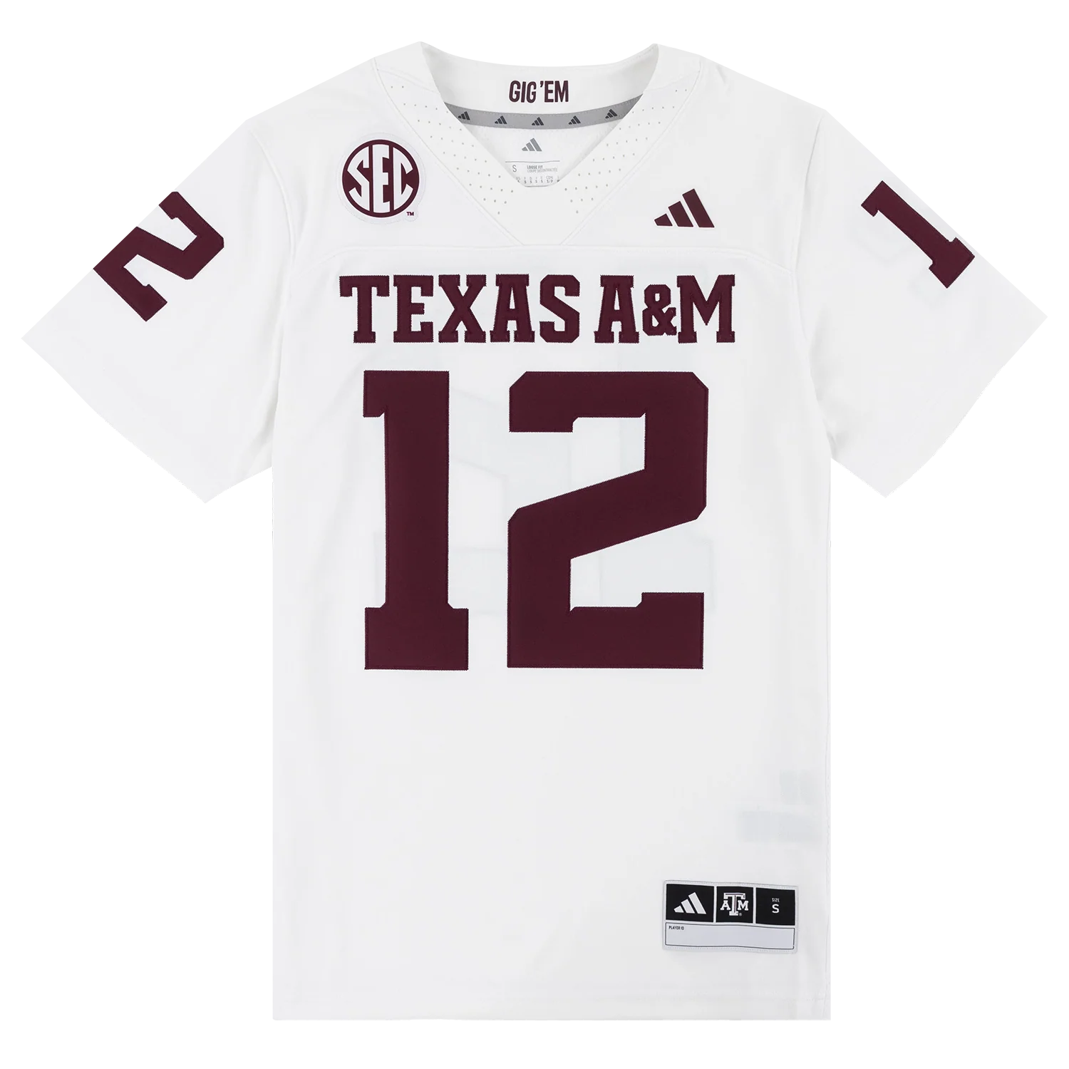 Texas A&M Adidas Premier Football Jersey - White