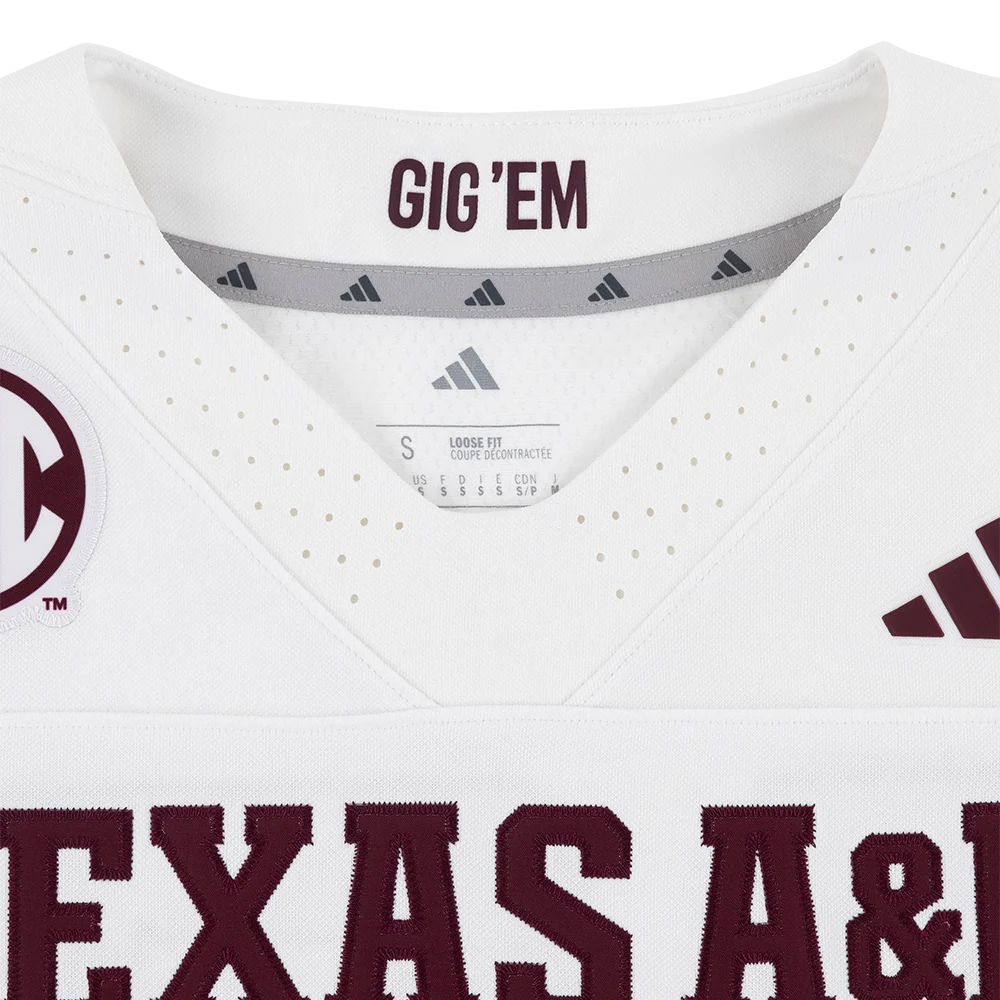 Texas A&M Adidas Premier Football Jersey - White - Image 3
