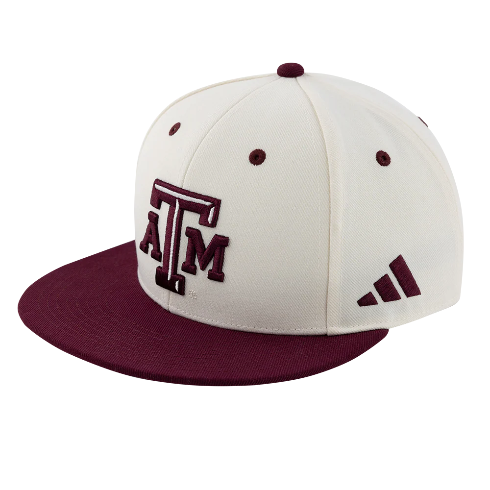 Texas A&M Adidas White Fitted On-Field Baseball Cap
