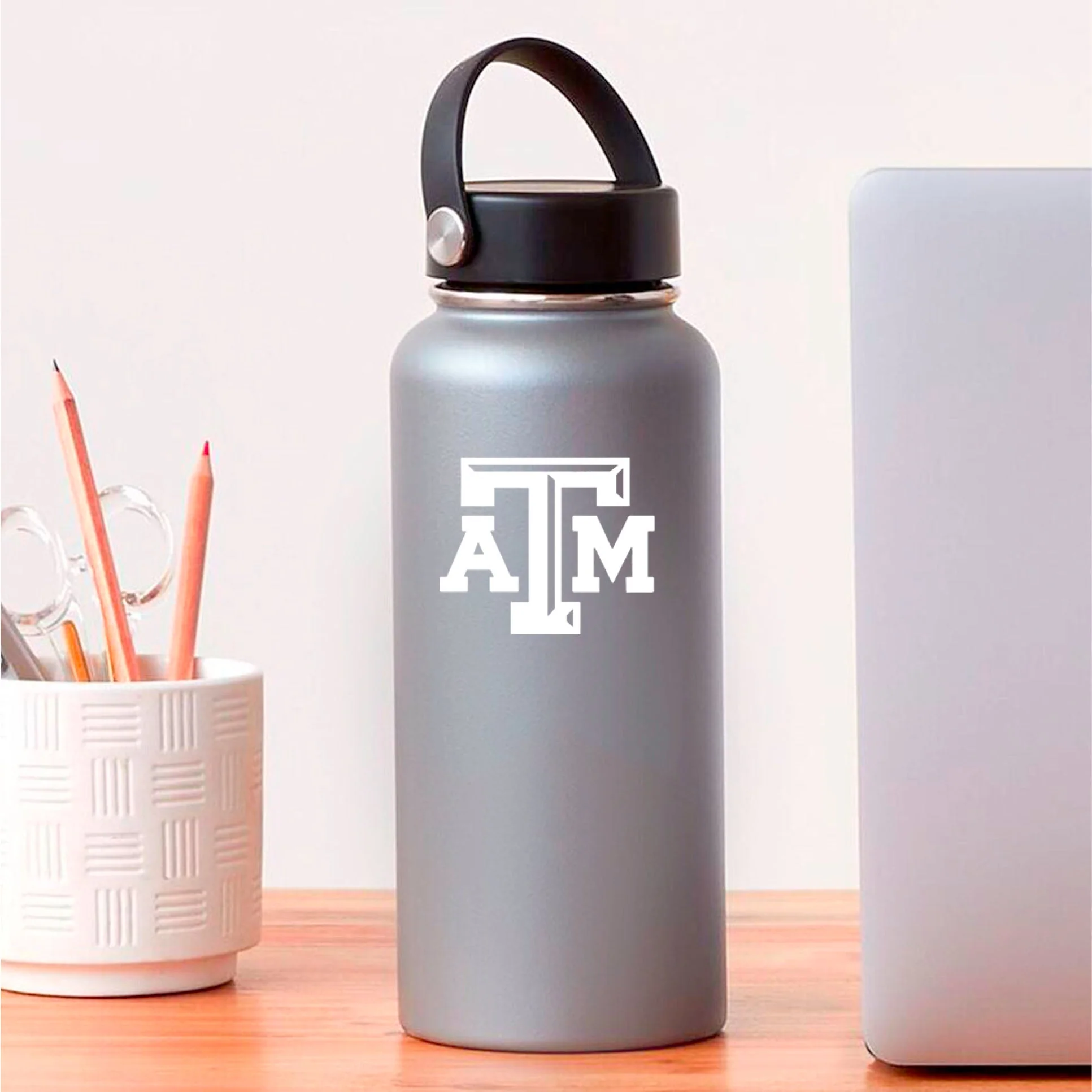 Texas A&M Aggie Small Beveled White Decal - Image 3