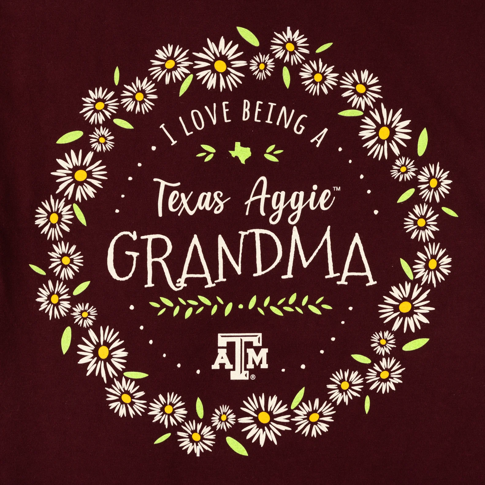 Texas A&M Aggie Daisies Grandma T-Shirt - Image 3