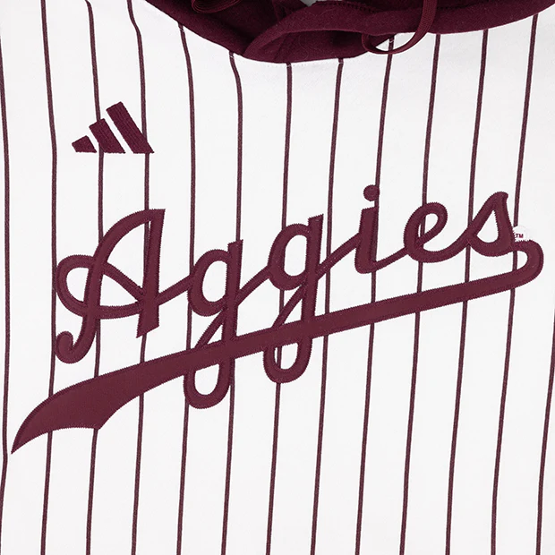 Aggies Adidas Baseball Pinstripe Hoodie - Image 3