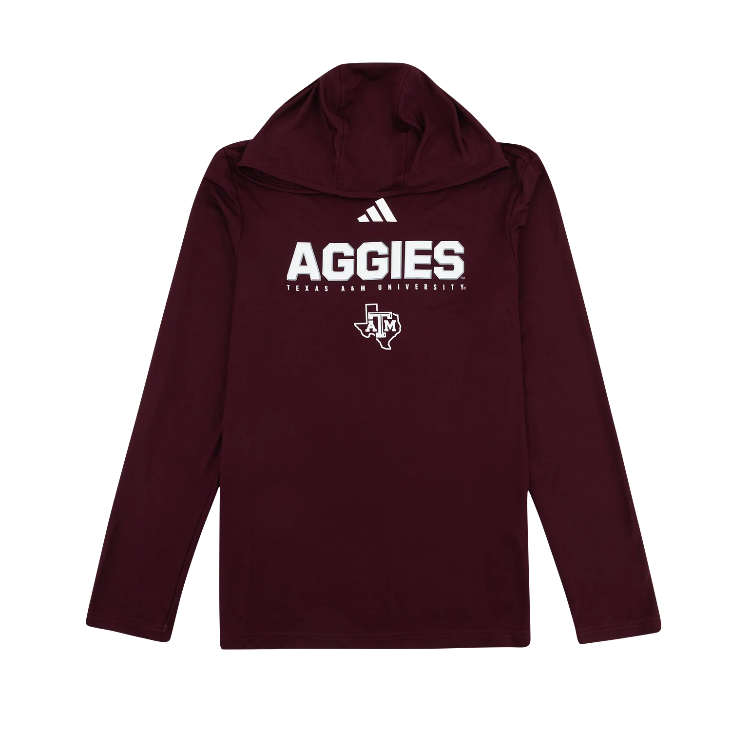 Aggies Adidas Maroon Long Sleeve Hoodie
