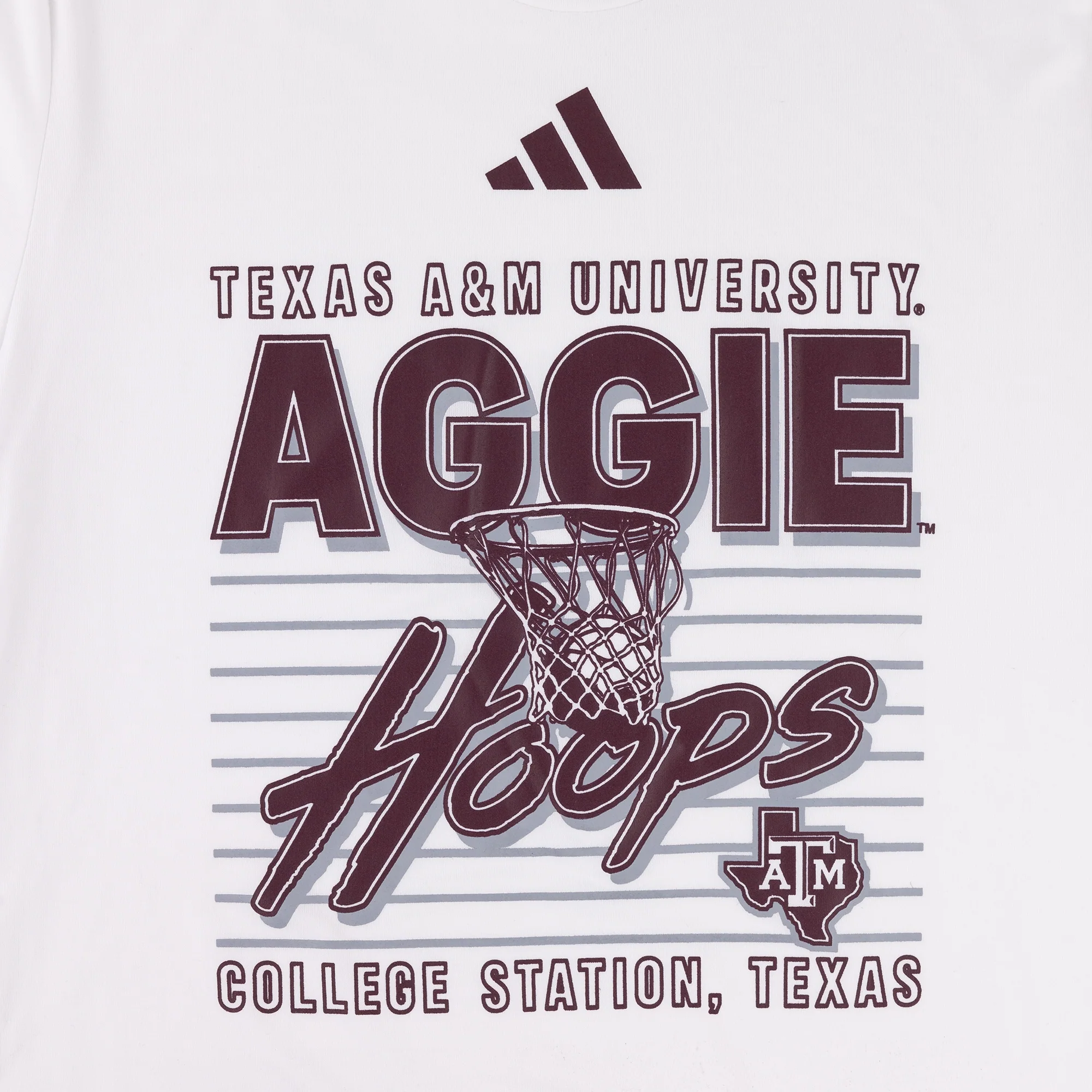 Texas A&M Aggies Adidas Pregame Hoops Tee - Image 2