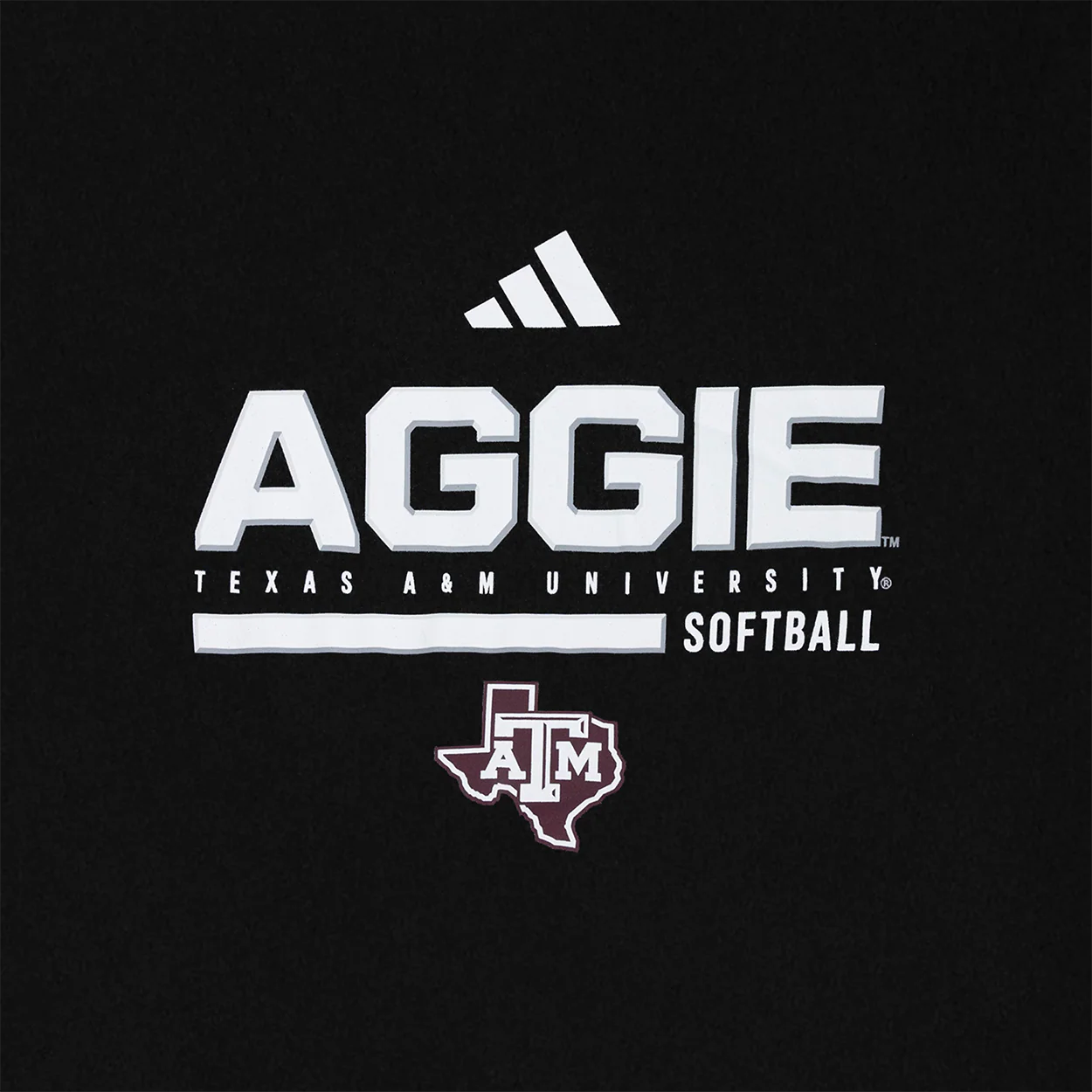 Texas A&M Adidas Sports Bar Softball Pregame T-Shirt - Image 2