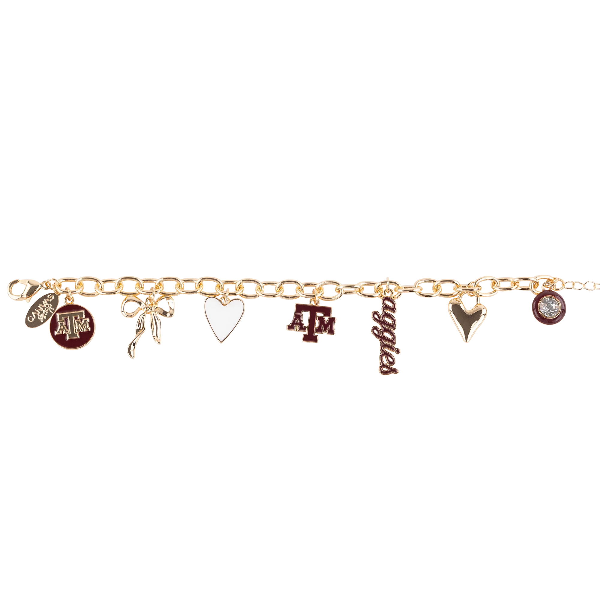 Texas A&M Aggies CANVAS Enamel Icon Charm Bracelet - Image 2