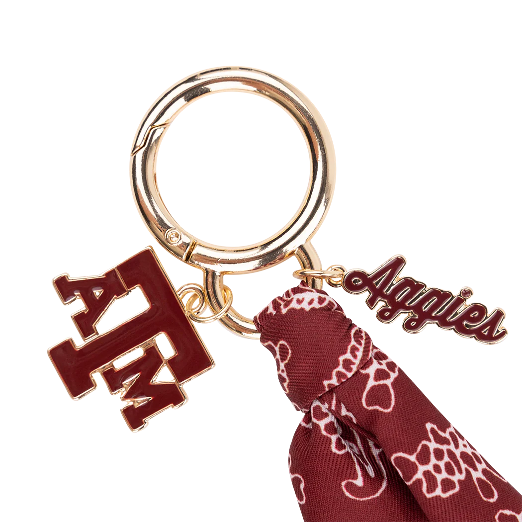 Texas A&M Aggies CANVAS Logo Bandana Bag Charm - Image 2