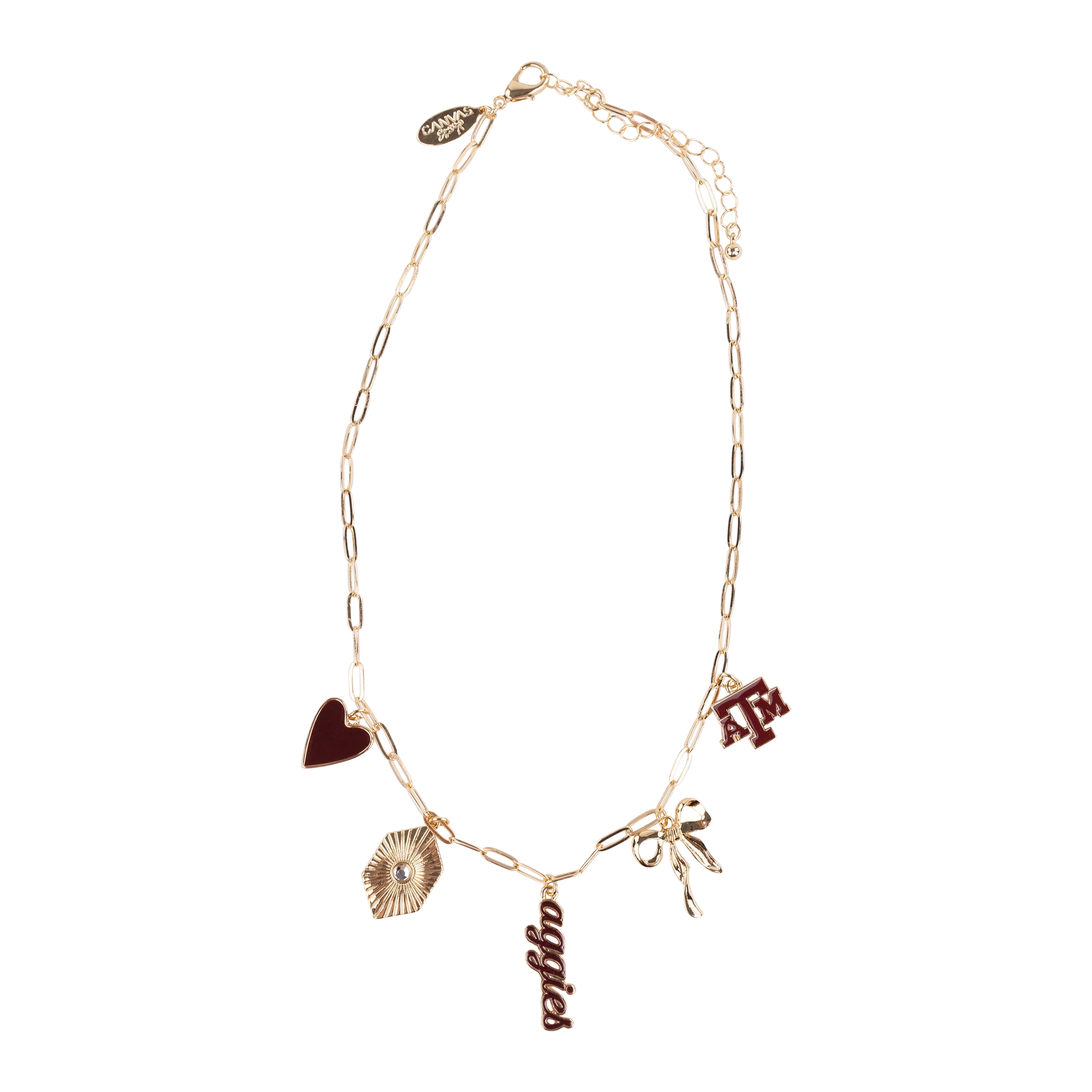 Texas A&M Aggies CANVAS Paper Clip Charm Necklace