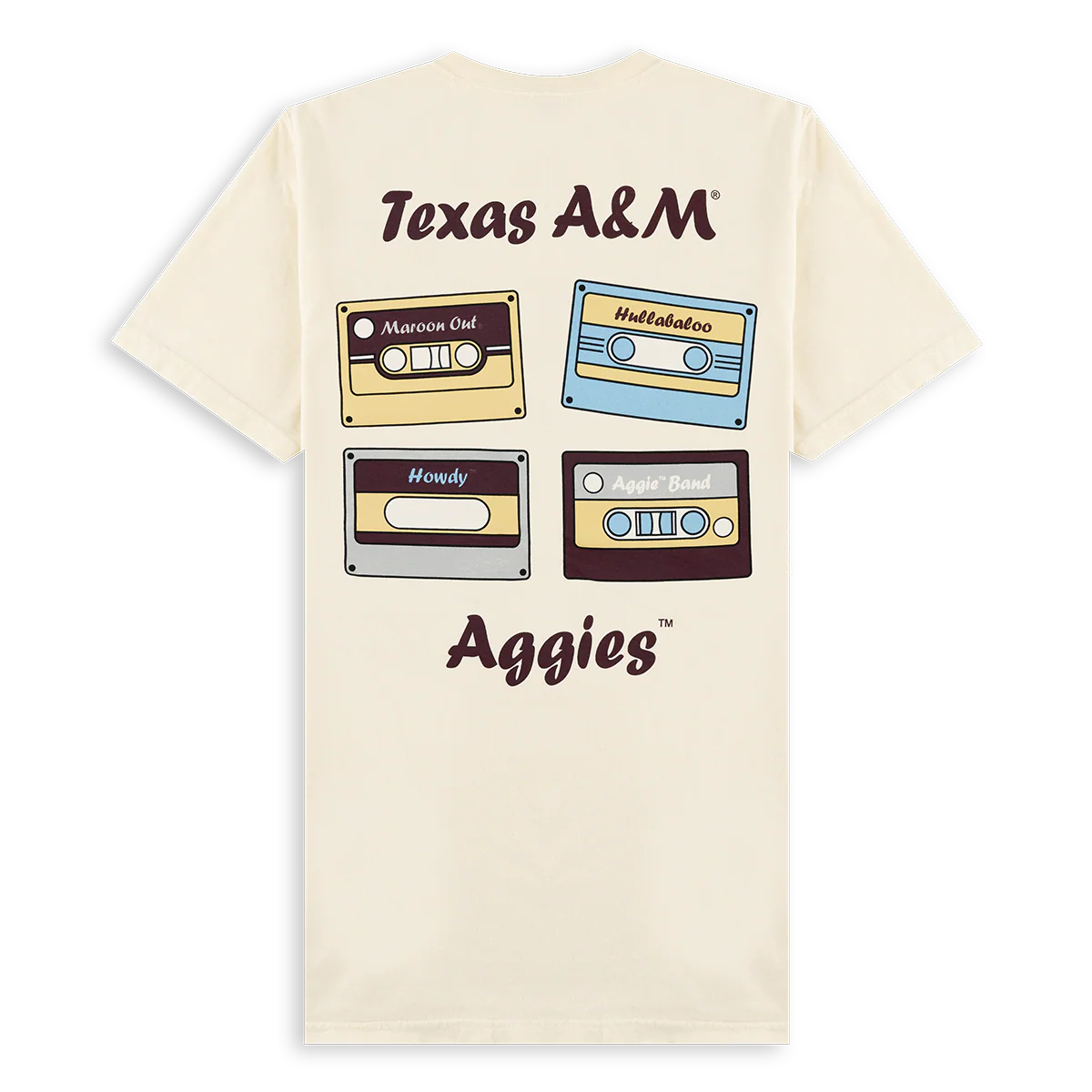 Texas A&M Aggies Cassette Tapes T-Shirt - Beige