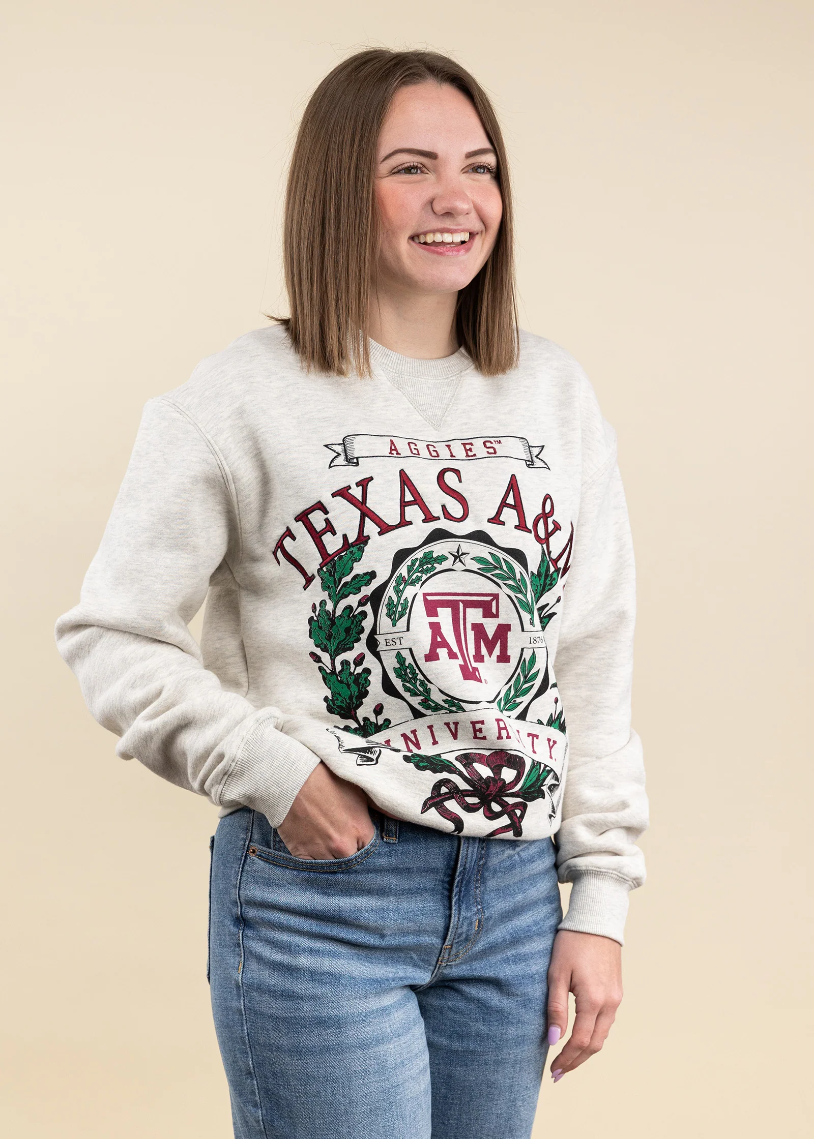 Texas A&M Aggies Collegiate Outfitters Faux Seal Sweatshirt - Image 2