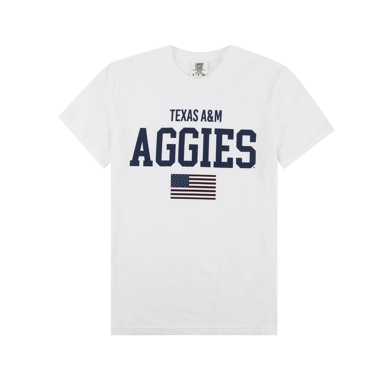 Texas A&M Aggies Comfort Colors American Flag T-Shirt - White