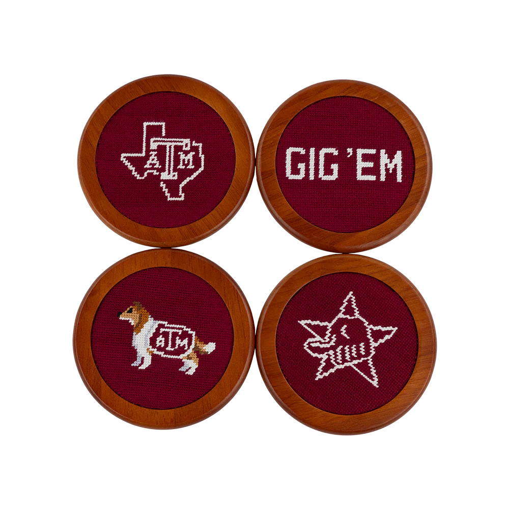 Texas A&M Aggies Maroon Coaster Set - Image 3