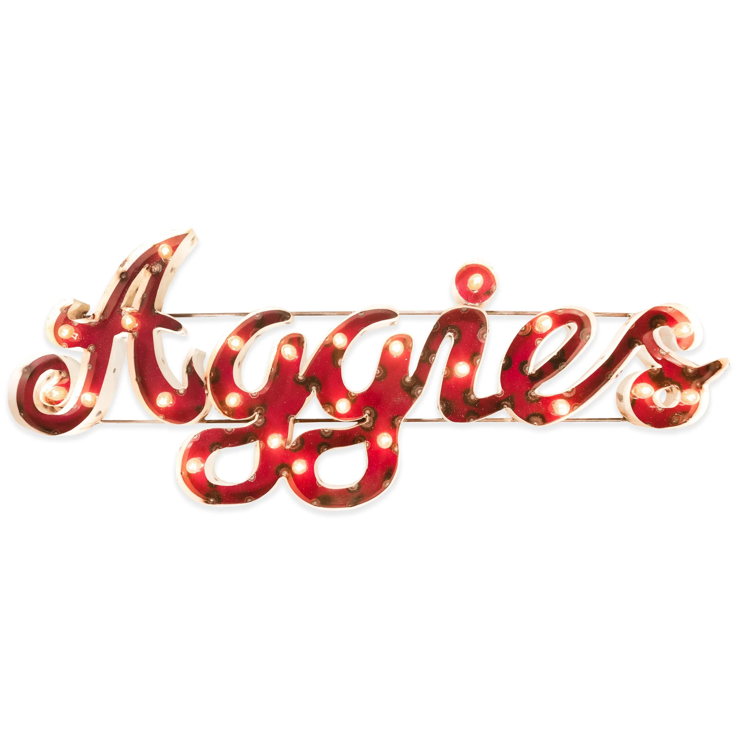 Texas A&M Aggies Metal Sign With Lights