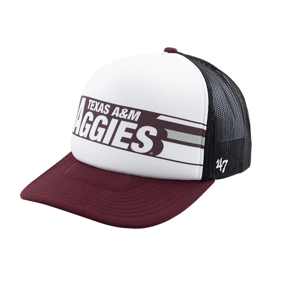 Texas A&M Aggies '47 Brand Stack Line Foam Trucker Hat