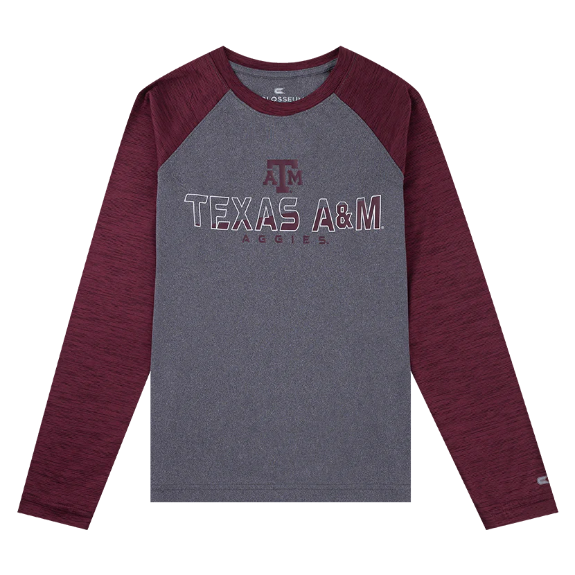 Texas A&M Aggies Youth Cumulus Long Sleeve Raglan Tee