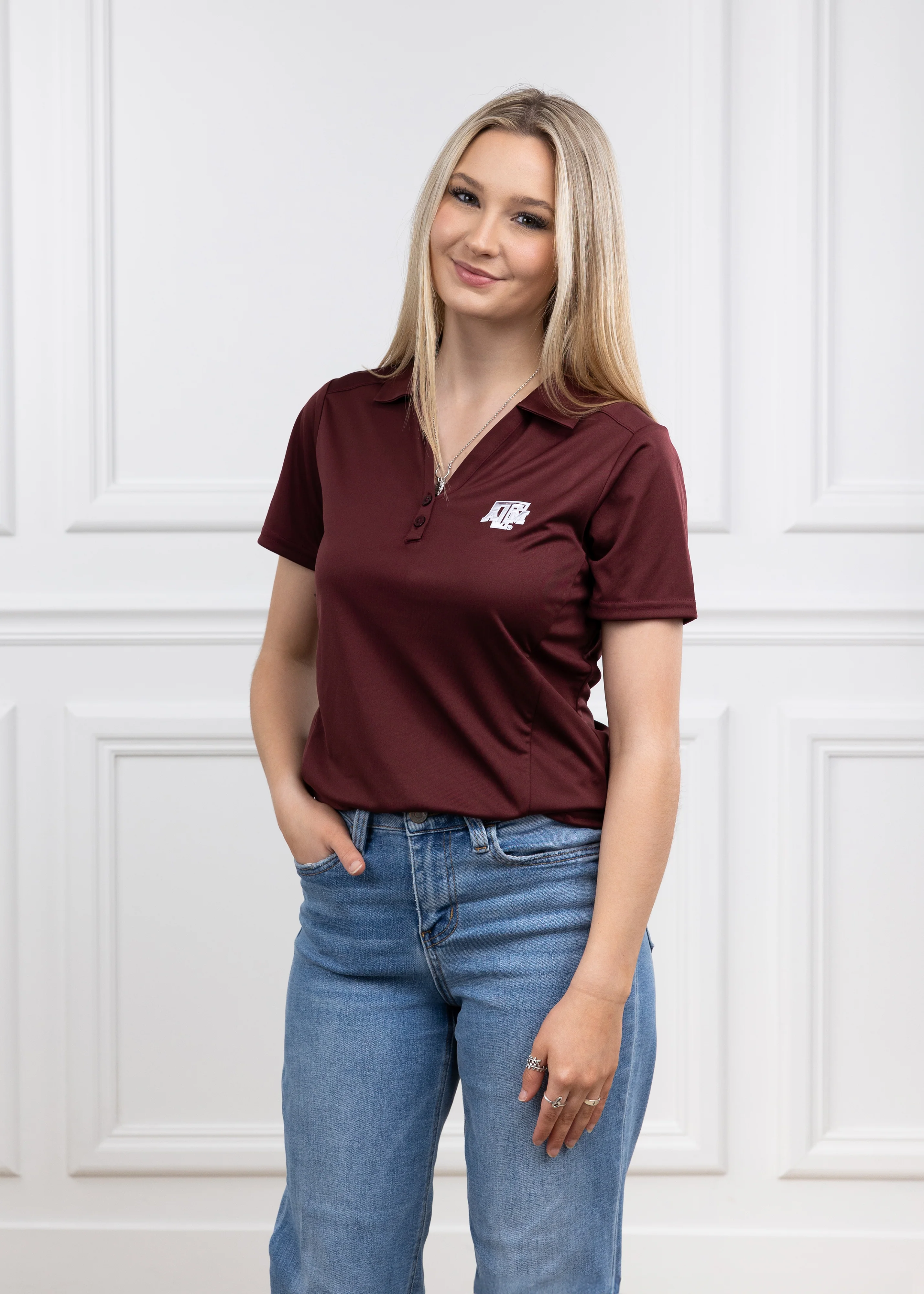 Texas A&M Antigua Womens Tribute Polo - Image 2