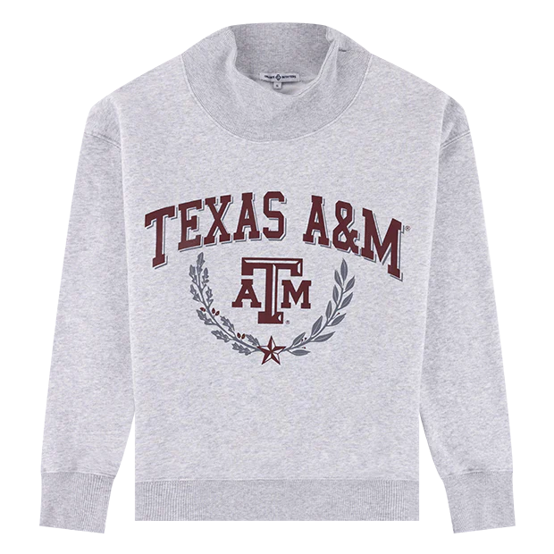 Texas A&M Arch with leaves Mock Neck