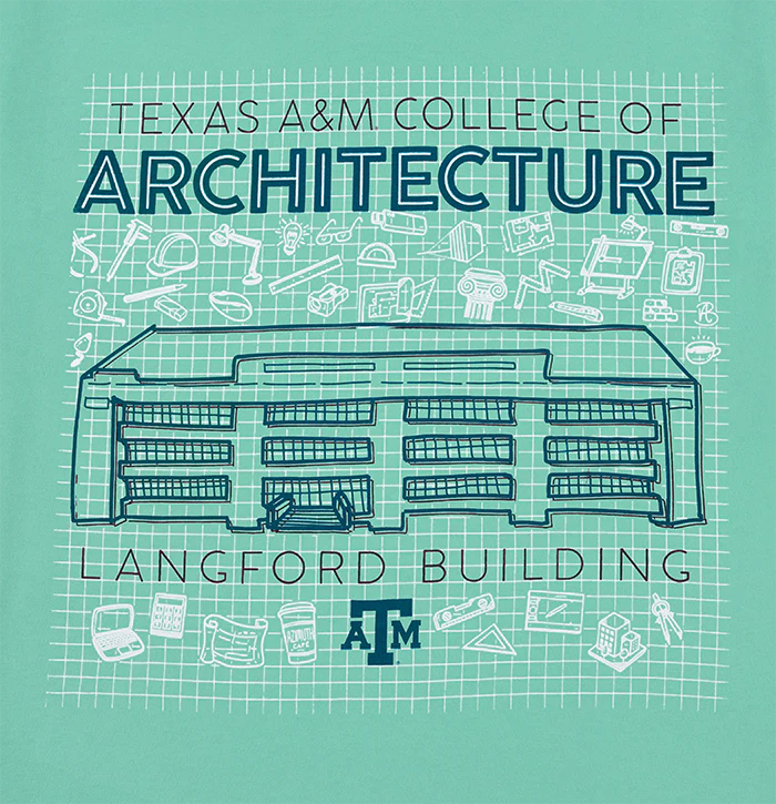 Texas A&M Architecture T-Shirt - Green - Image 4