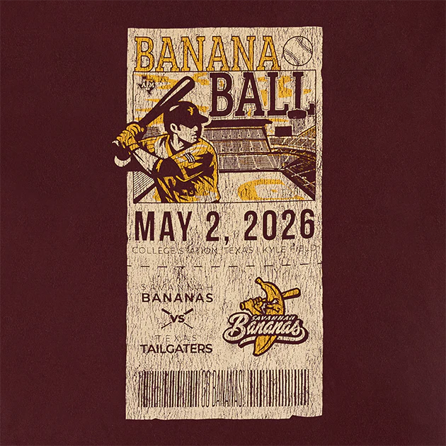Texas A&M Banana Ball Ticket Stub T-Shirt - Maroon - Image 3