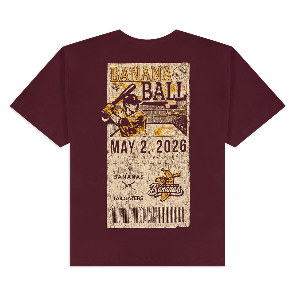 Texas A&M Banana Ball Ticket Stub Youth T-Shirt - Maroon