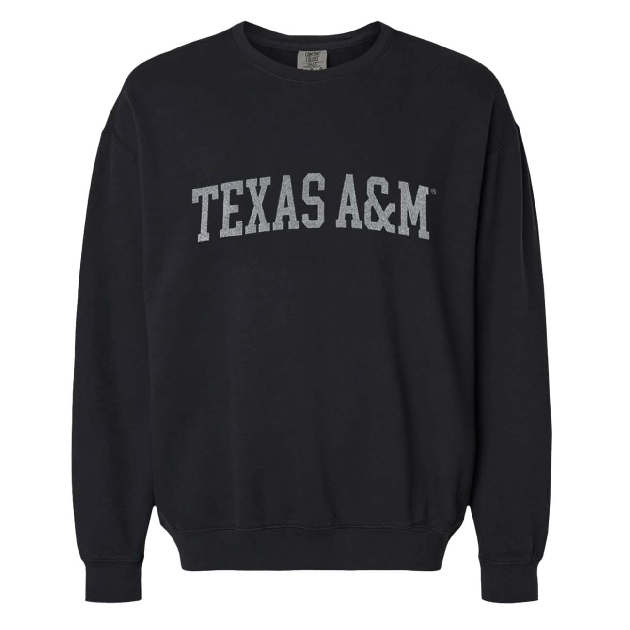Texas A&M Black Glitter Arch Crewneck