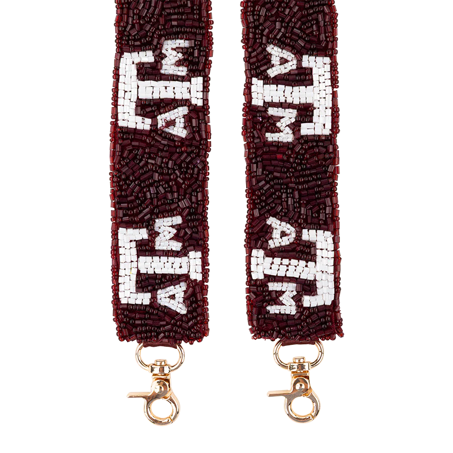 Texas A&M Block Beaded Purse Strap - Image 3