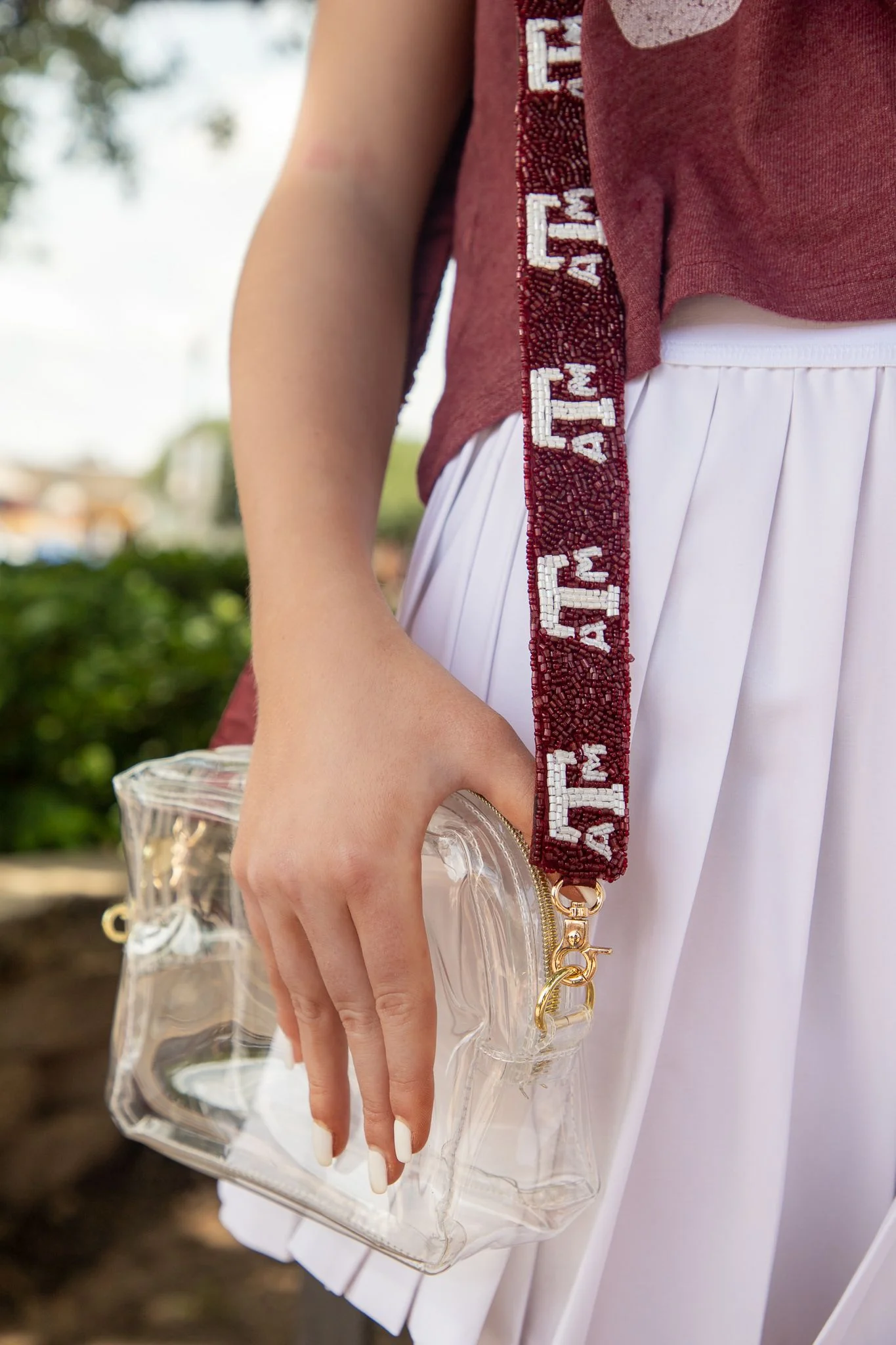 Texas A&M Block Beaded Purse Strap - Image 5