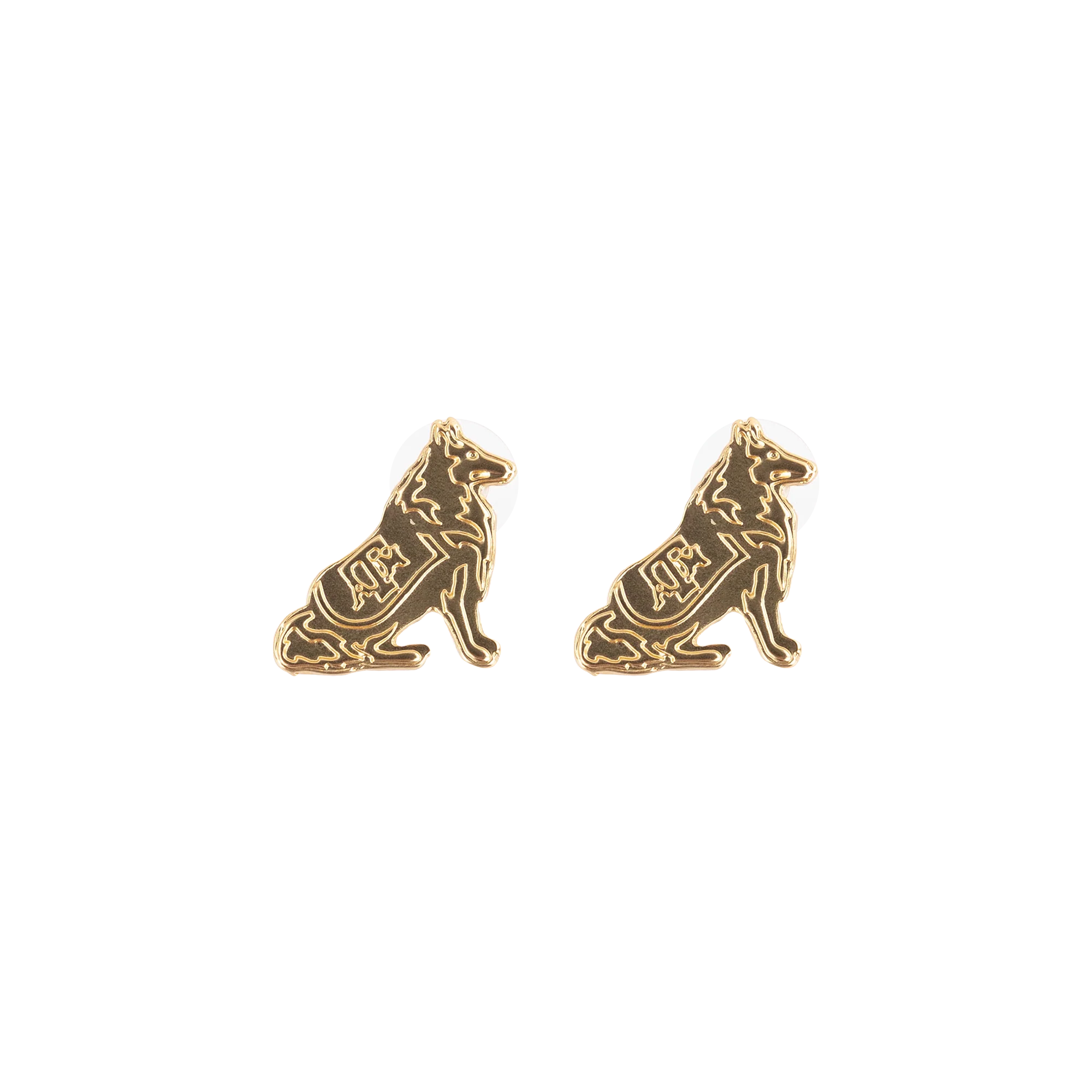 Texas A&M CANVAS Reveille Stud Earrings - Gold