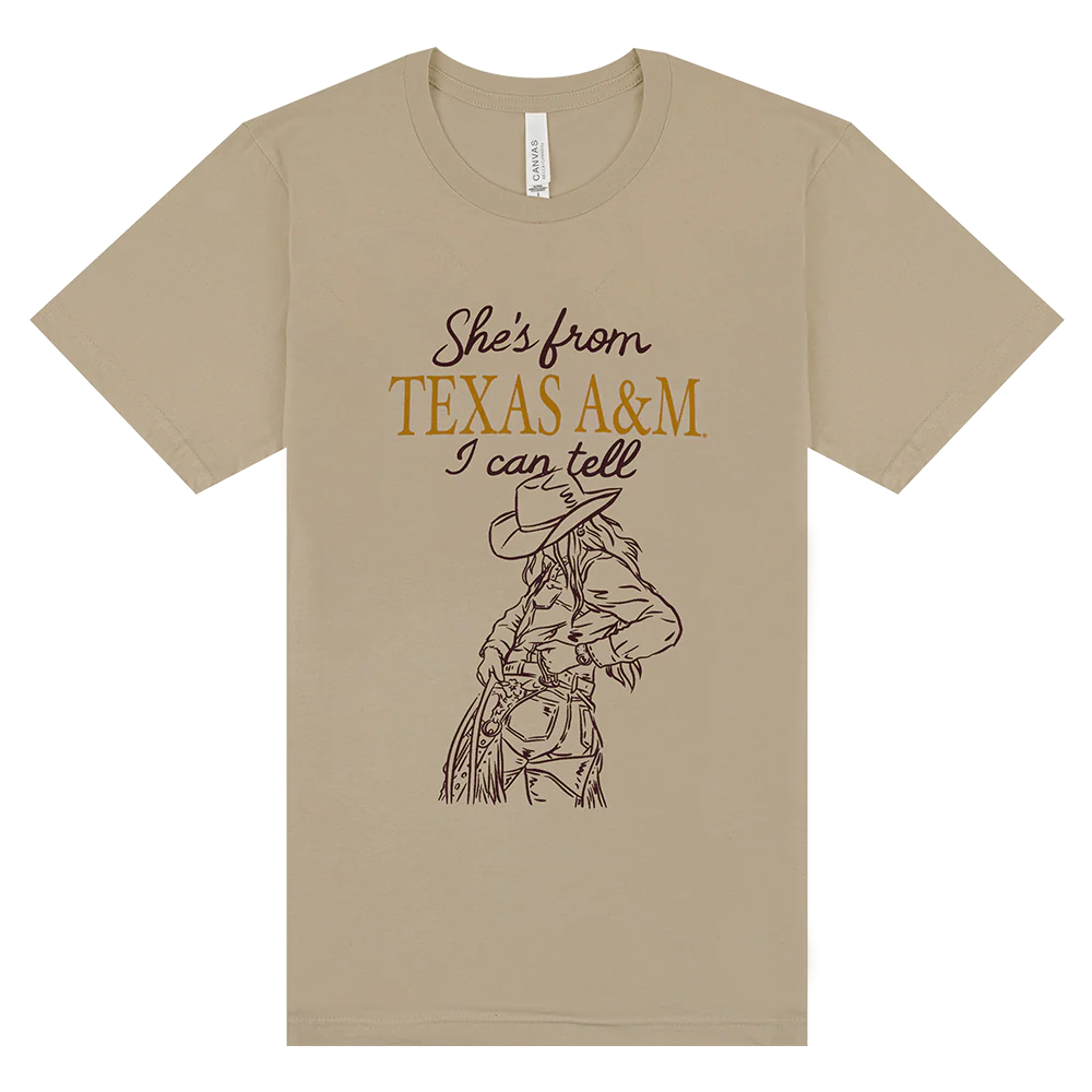 Texas A&M CANVAS She's From Texas T-Shirt - Beige