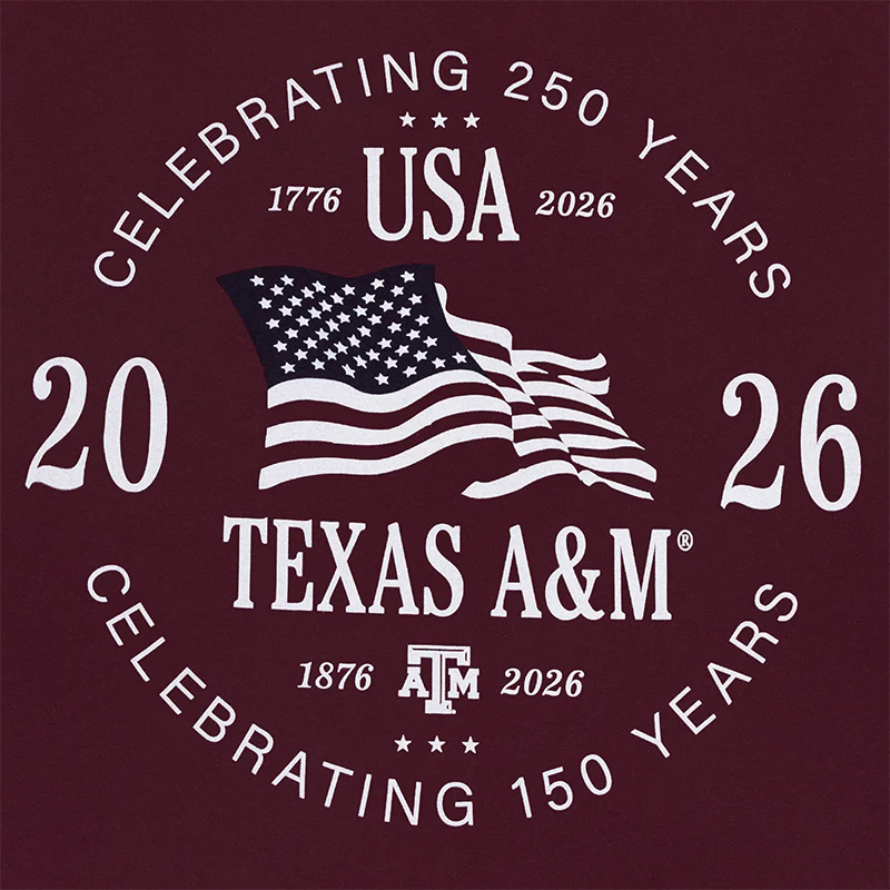 Texas A&M Celebrating 150 & 250 Years Youth T-Shirt - Maroon - Image 3