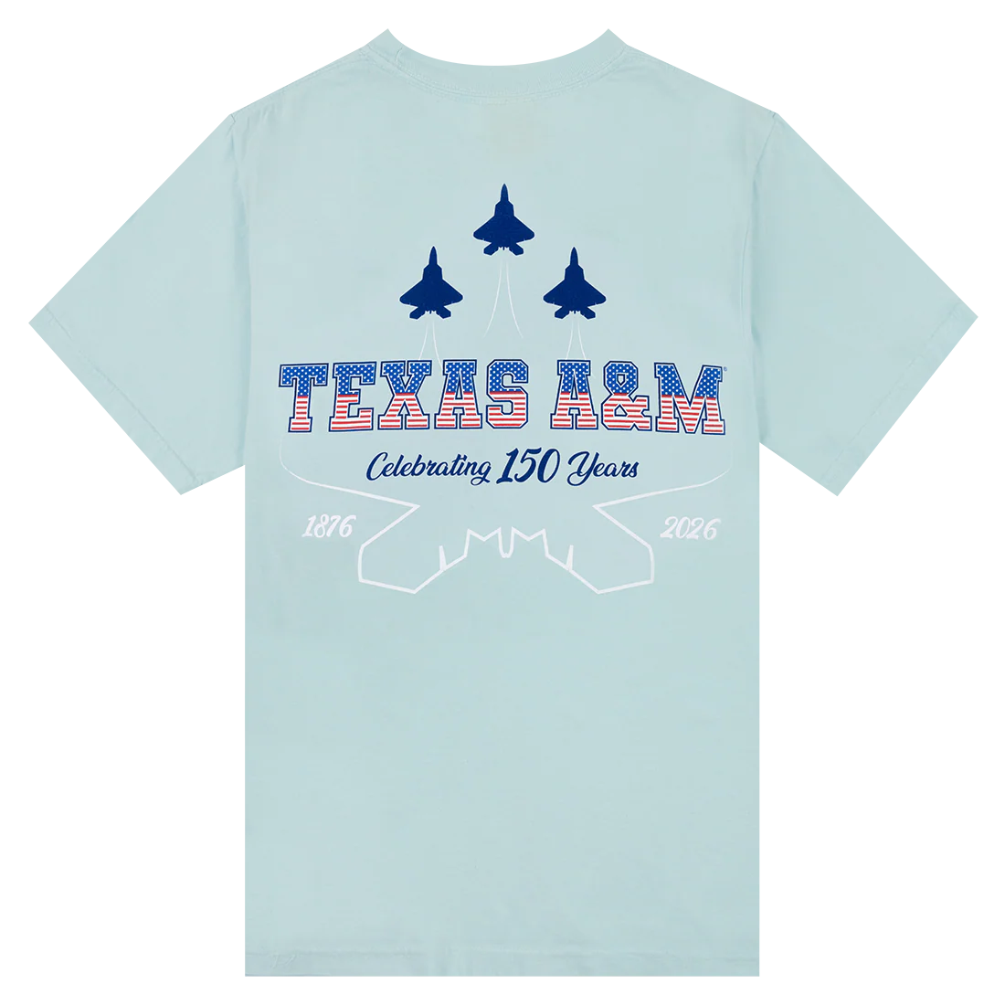Texas A&M Celebrating 150 Years Soothing Blue T-Shirt