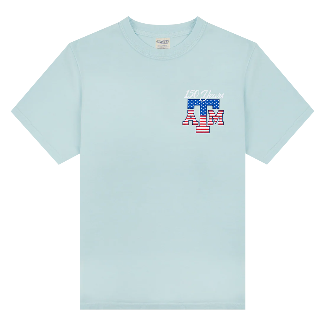 Texas A&M Celebrating 150 Years Soothing Blue T-Shirt - Image 3