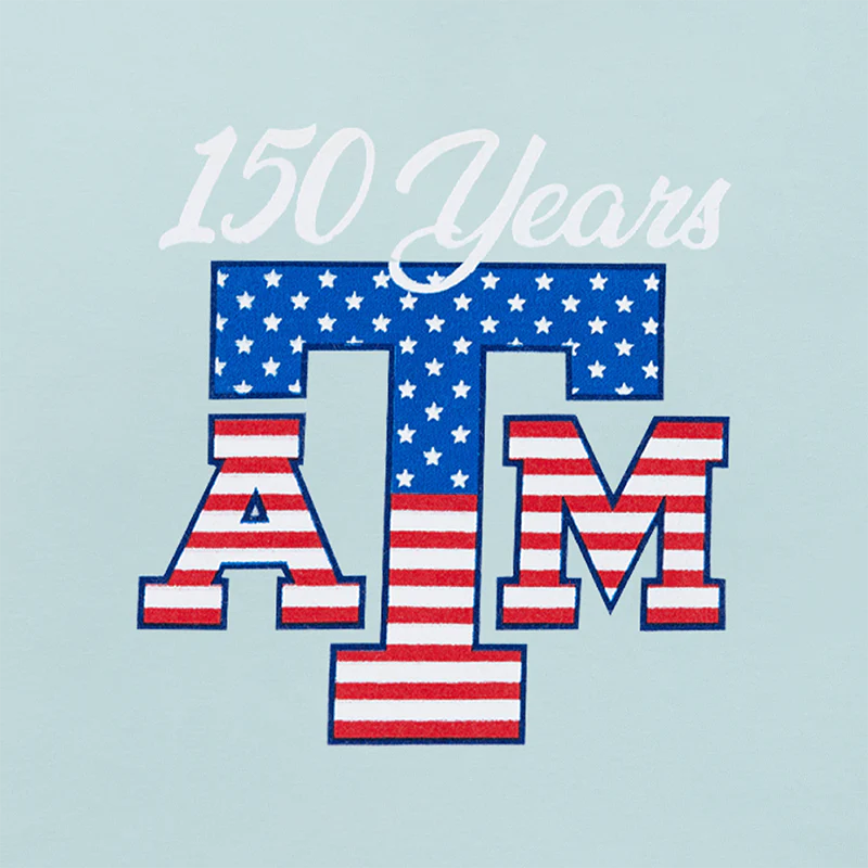 Texas A&M Celebrating 150 Years Soothing Blue T-Shirt - Image 5