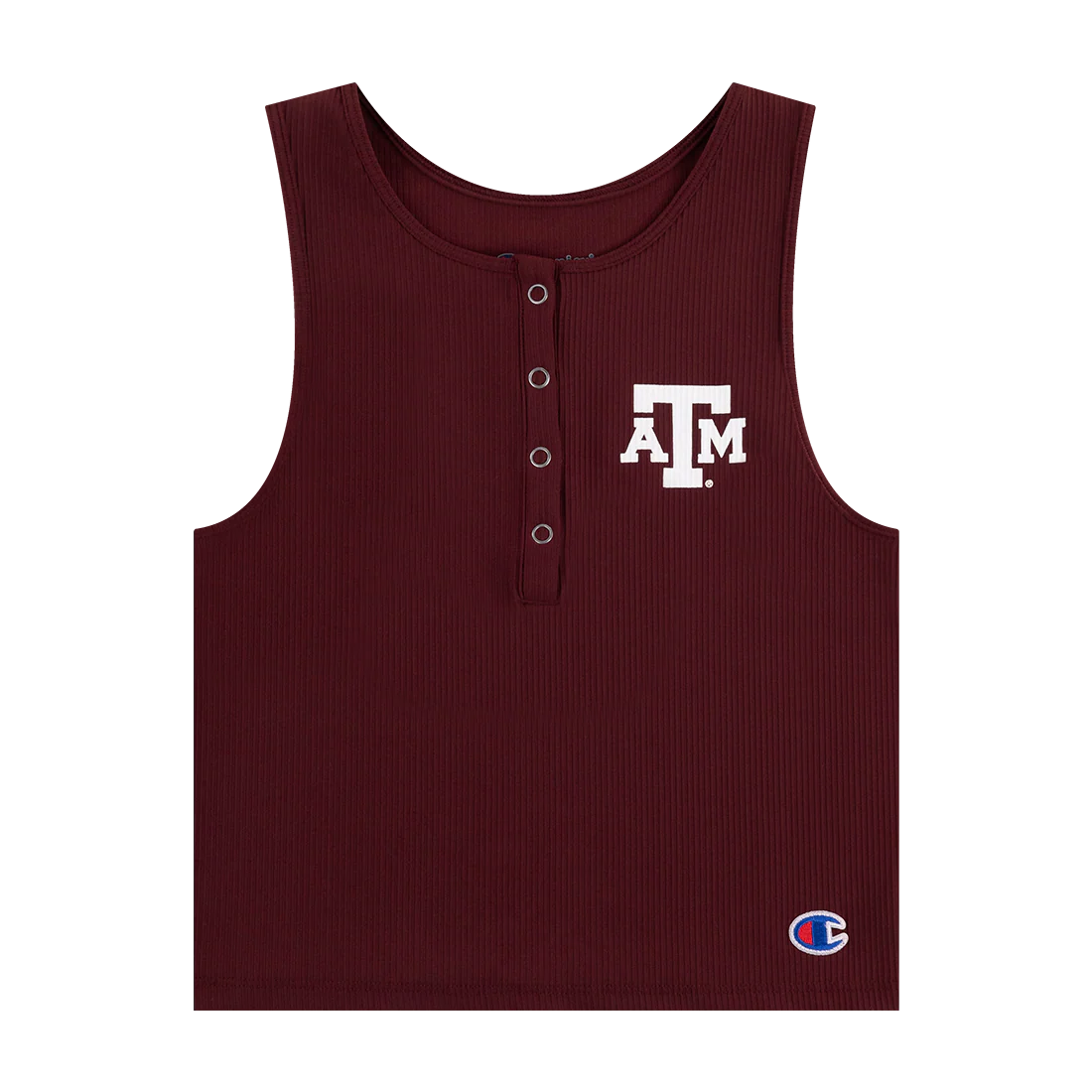 Texas A&M Champion Ottoman Rib Henley Crop